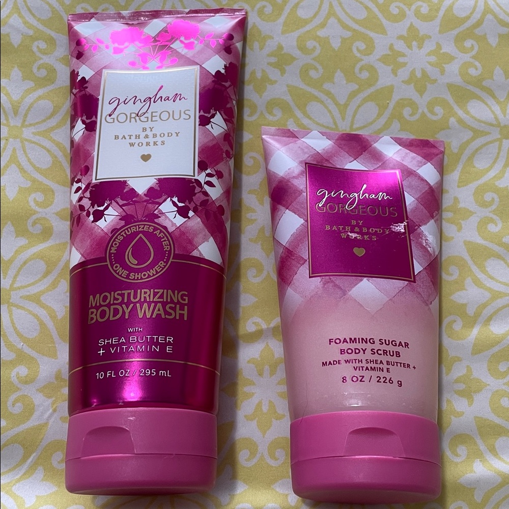 Bath & Body Works Gingham Gorgeous Body Wash & Foaming Scrub NWT Great Price!